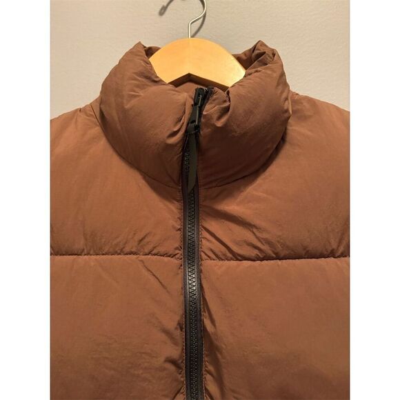 Cotton On Men's Brown Puffer Vest M Water-Repellent Winter Jacket - Picture 2 of 7
